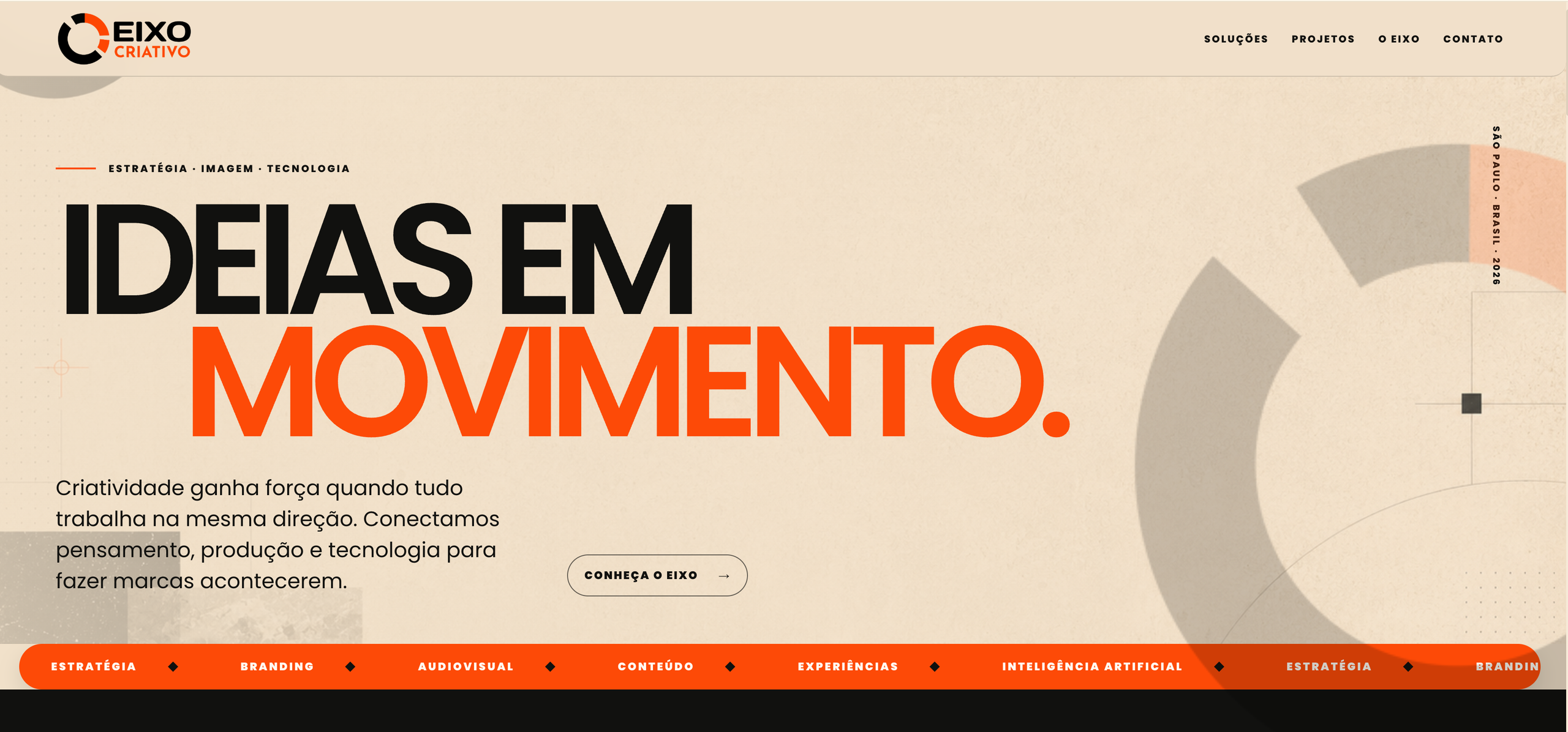 Identidade visual e site da Eixo Criativo