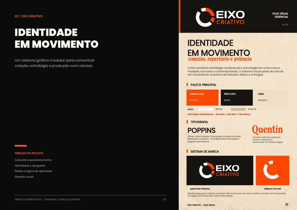 Projeto de identidade visual Eixo Criativo
