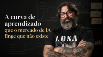Ernesto Andreghetto ao lado do título do artigo sobre a curva de aprendizado da inteligência artificial.